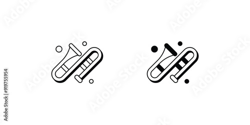 trombone set icon with white background vector stock illustration