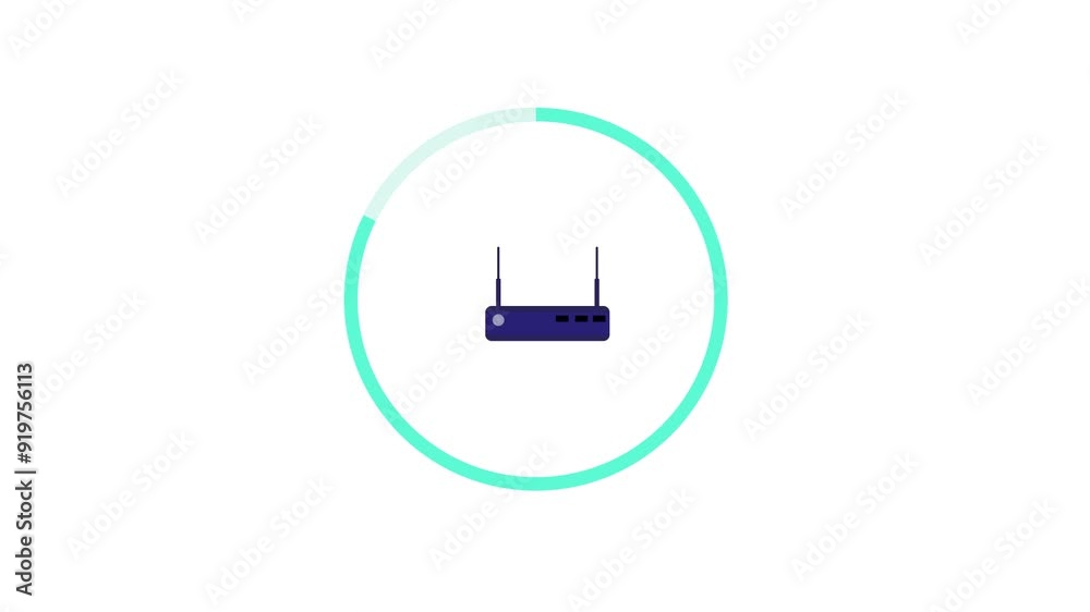 router animation in a circle with white color background router animation in a circle with white color background