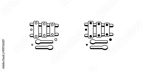 xylophone set icon with white background vector stock illustration