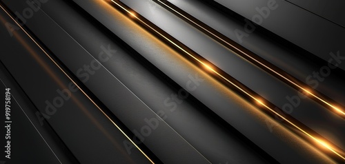 Abstract black and gold background with glowing lines.