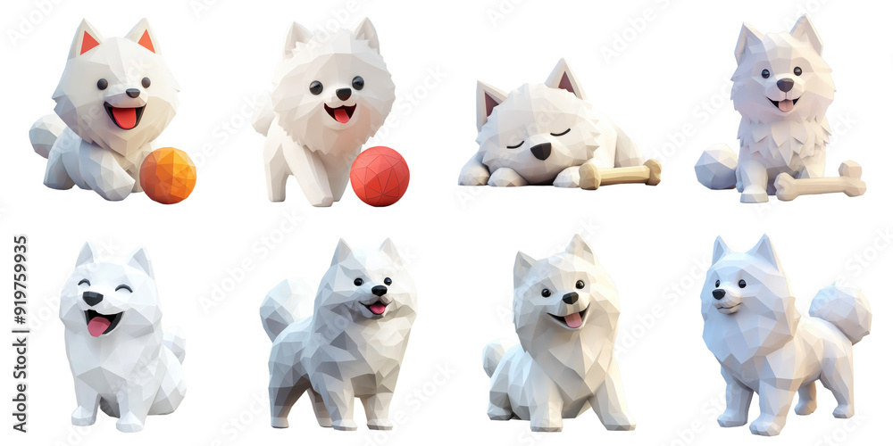 Samoyed cartoon isolated 3d mockup without background using for all purpose. Samoyed cartoon isolated 3d mockup without background using for all purpose.
