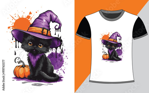 Cat Vector T-Shirt Design.