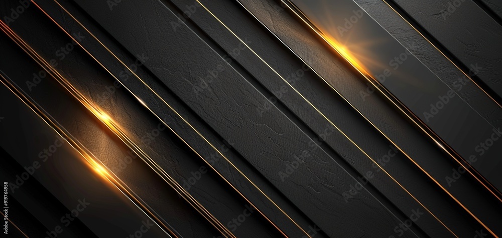 Abstract black and gold background with light effects. Abstract black and gold background with light effects.