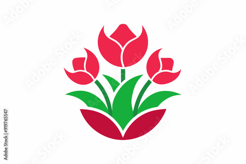 vector design florist company logo on white background
