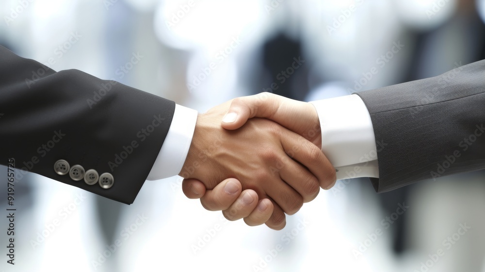 Two professionals in business attire shaking hands Two professionals in business attire shaking hands