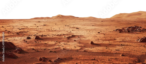PNG Martian landscape with rocky terrain