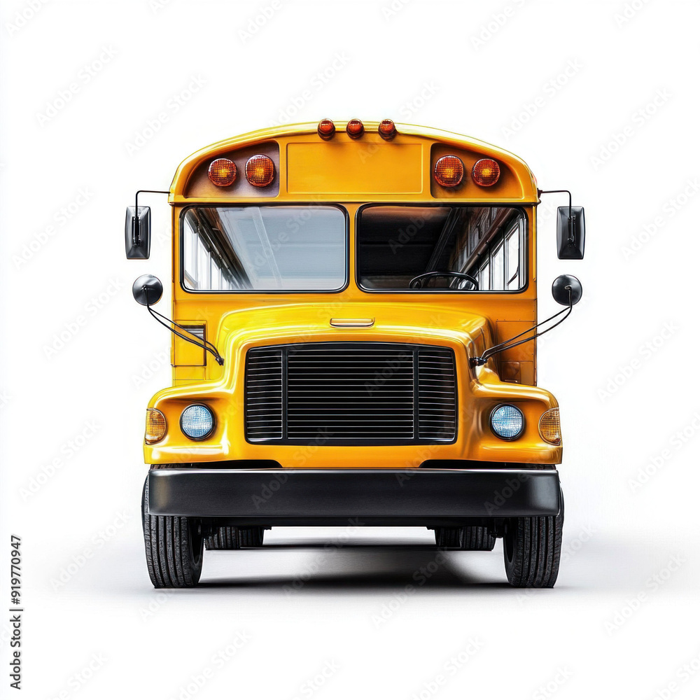 Yellow School Bus Isolated on White Background Yellow School Bus Isolated on White Background