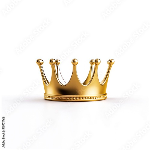 Golden Crown Isolated on White Background