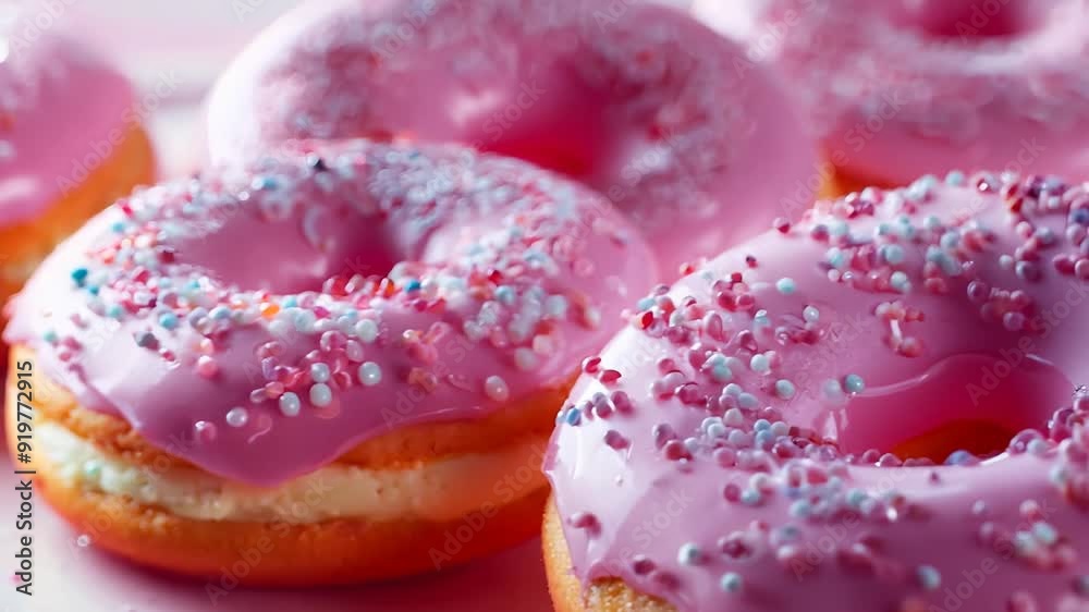 Colorful sweet treats with icing and sprinkles on top. Colorful sweet treats with icing and sprinkles on top.