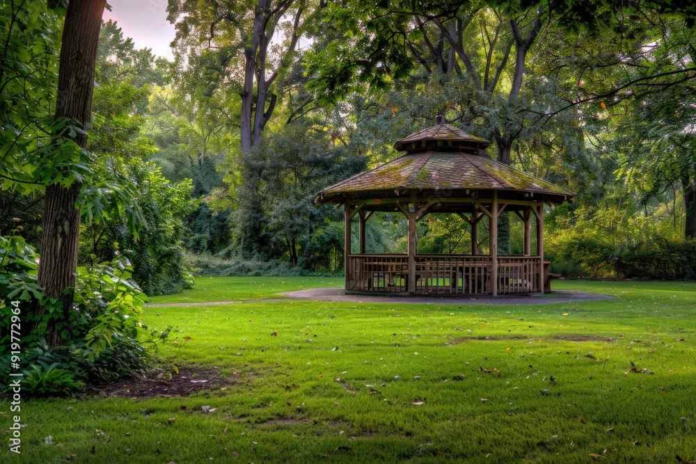 Pavilion in a Beautiful Green Park Setting, Ideal for Colourful Picnics and Leisurely Enjoyment Pavilion in a Beautiful Green Park Setting, Ideal for Colourful Picnics and Leisurely Enjoyment