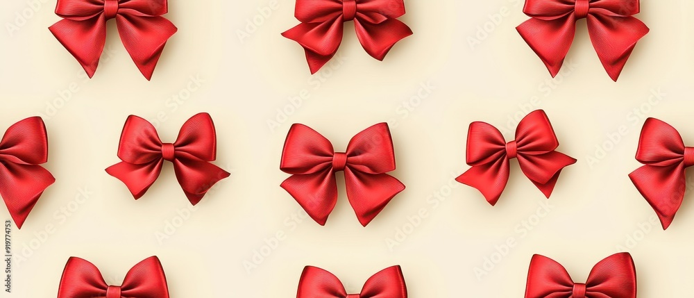Gift Wrap Design Seamless Pattern of Red Bows Gift Wrap Design Seamless Pattern of Red Bows