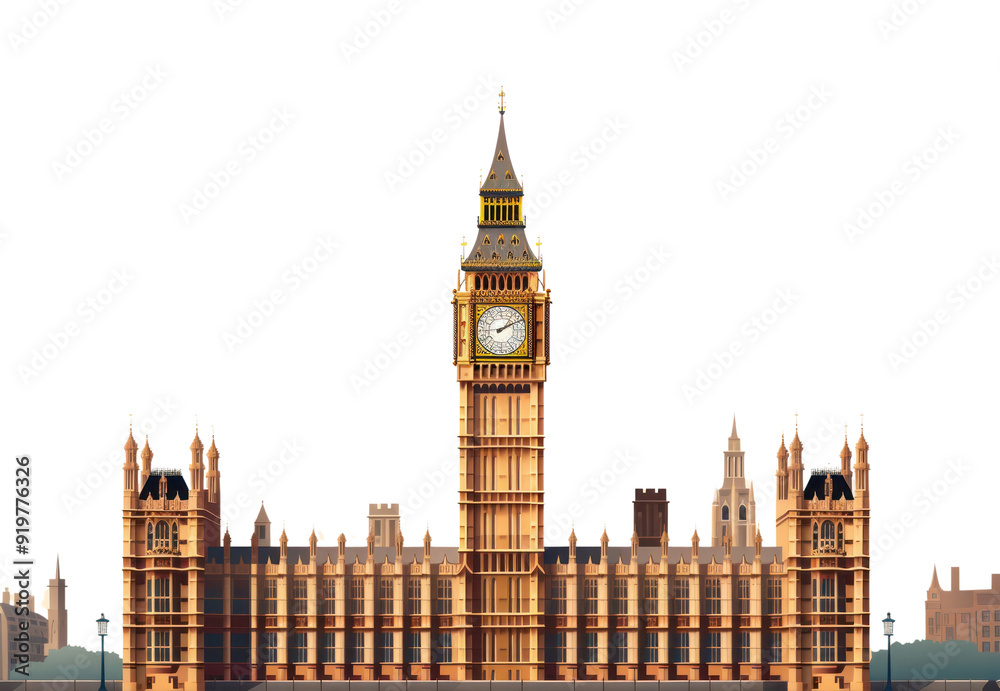 Obraz premium PNG Architecture building tower white background.