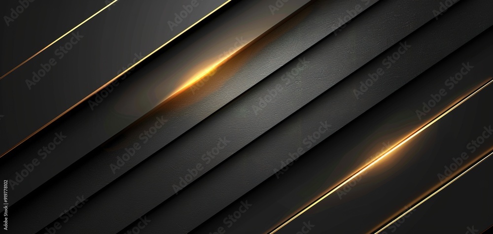 Abstract black and gold diagonal lines with a subtle glow. Abstract black and gold diagonal lines with a subtle glow.