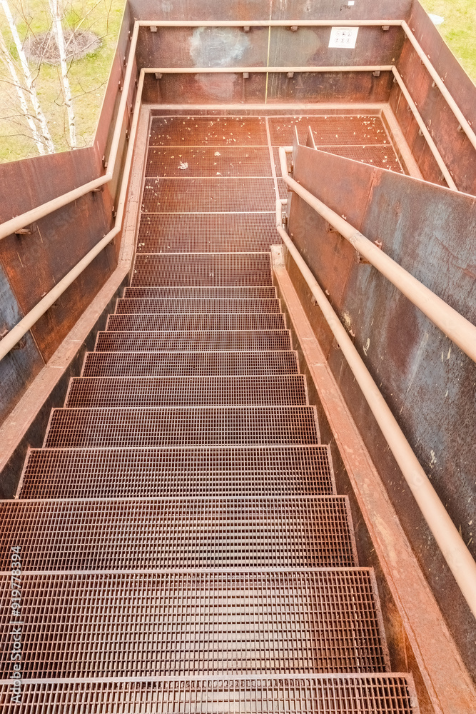 Fototapeta premium rusty metal staircase. Iron stairs