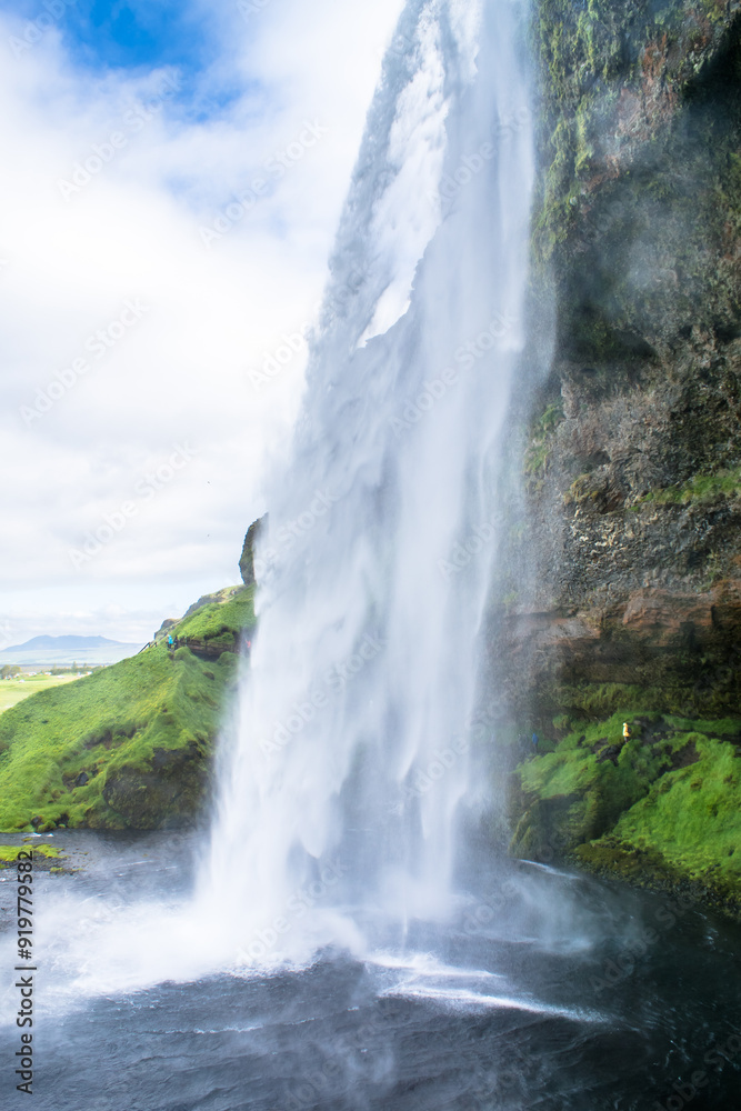 Seljalandsfoss waterfall in summer in Iceland Seljalandsfoss waterfall in summer in Iceland