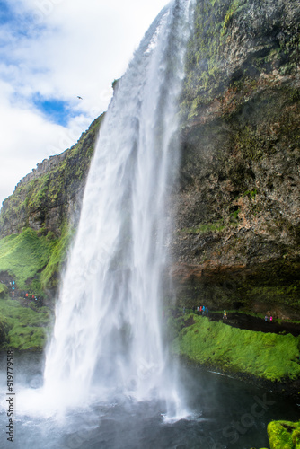 Seljalandsfoss waterfall in summer in Iceland