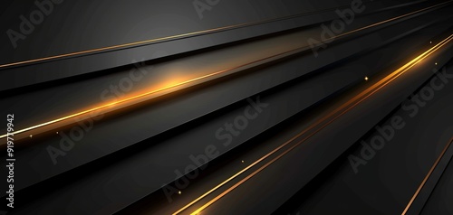 Abstract black and gold diagonal lines with glowing accents.