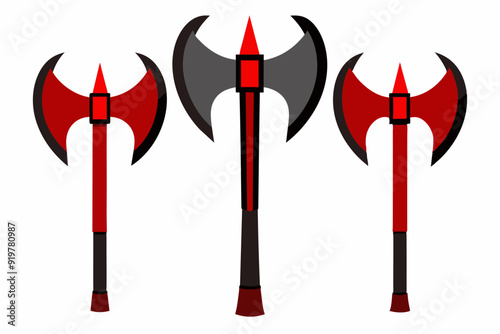 Vector design of axes set on white background