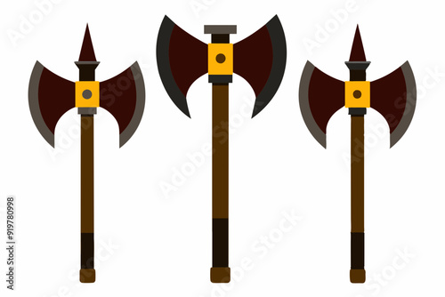 Vector design of axes set on white background