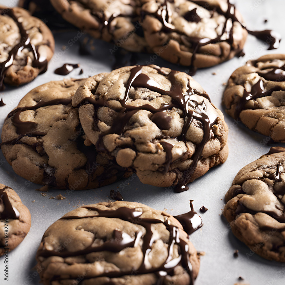 close look of chocolate chip cookies close look of chocolate chip cookies