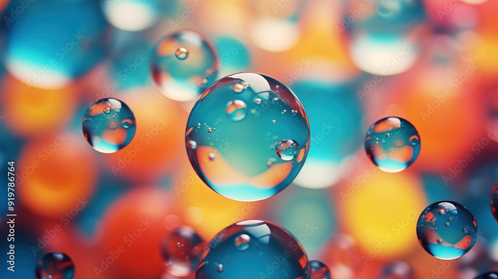 Vibrant and colorful set of spheres. Bubble-like material, reflecting light and displaying refracted colors. Bubbles background. Vibrant and colorful set of spheres. Bubble-like material, reflecting light and displaying refracted colors. Bubbles background.