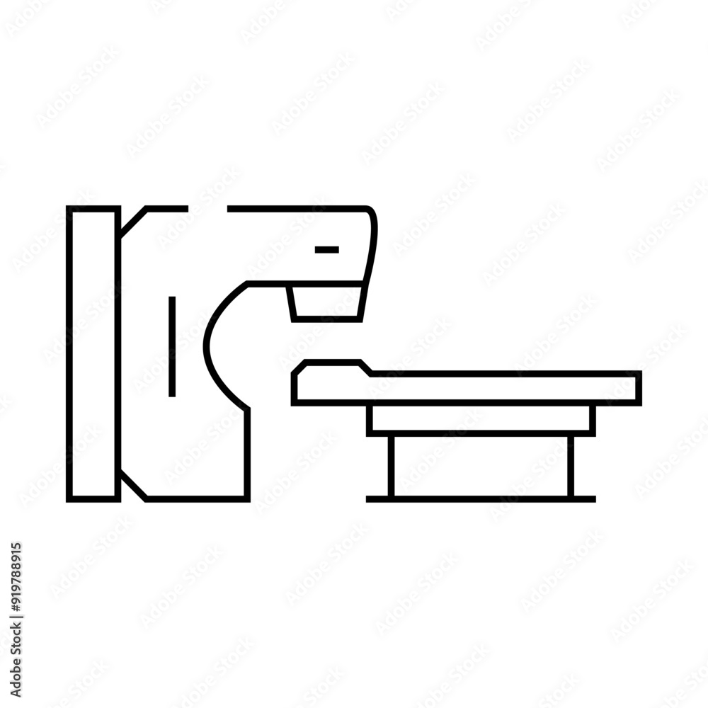 radiation therapy machine nuclear energy line icon vector. radiation therapy machine nuclear energy sign. isolated contour symbol black illustration radiation therapy machine nuclear energy line icon vector. radiation therapy machine nuclear energy sign. isolated contour symbol black illustration