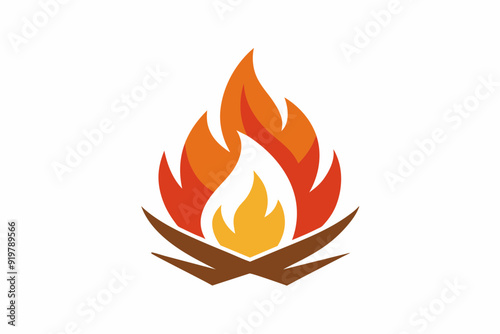 Vector design of campfire logo on white background