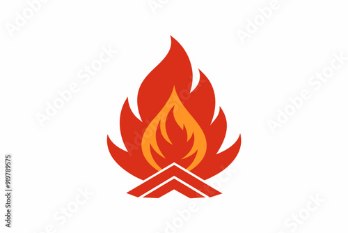 Vector design of campfire logo on white background