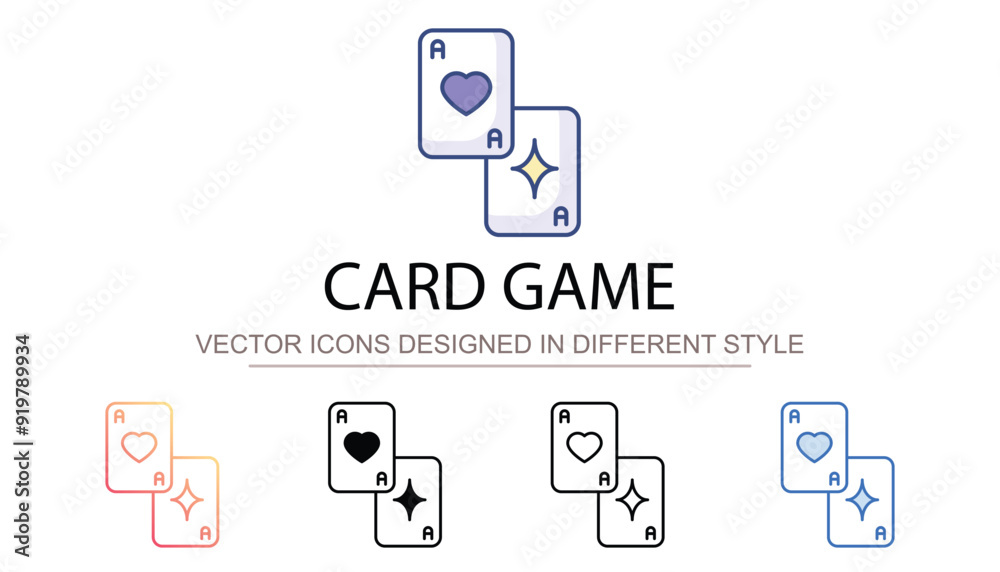 Card Game icon design with white background stock illustration Card Game icon design with white background stock illustration