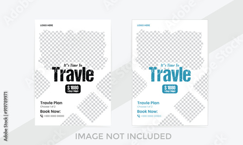 Modern and Creative travel flyer design template