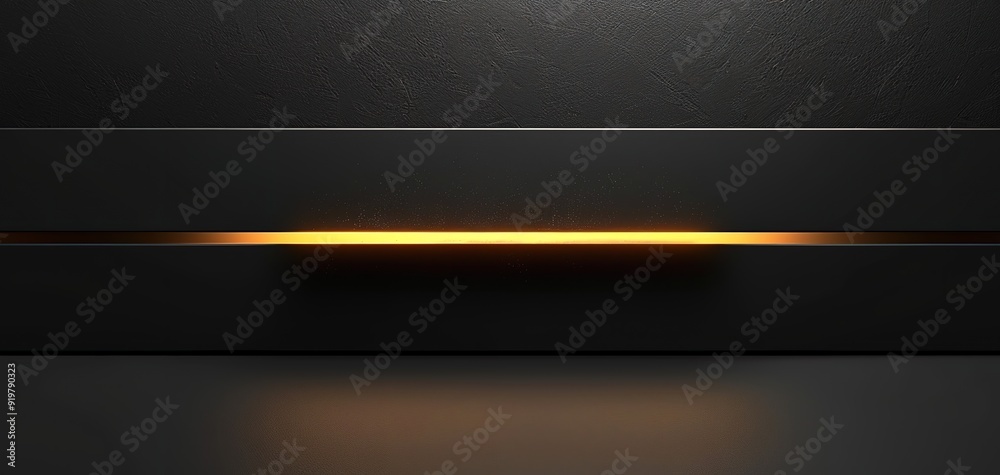 Black and Gold Abstract Background with Glowing Line. Black and Gold Abstract Background with Glowing Line.