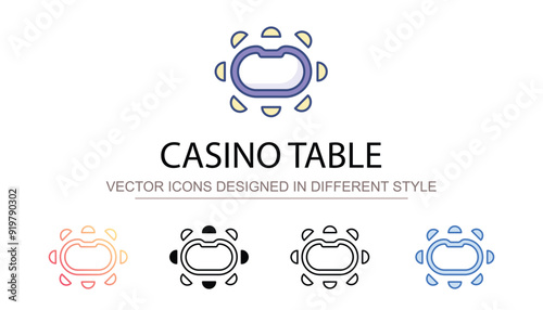 Casino Table icon design with white background stock illustration