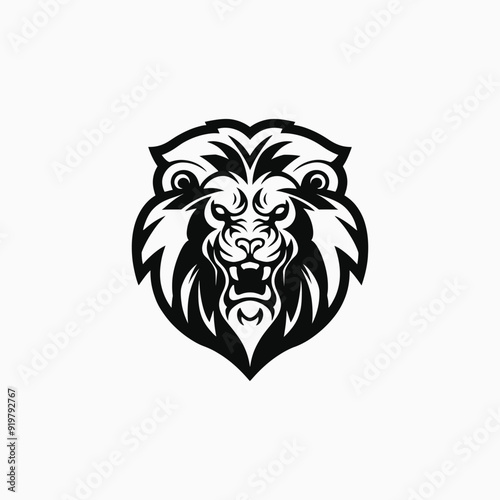 Lion face logo animal vector template illustration
