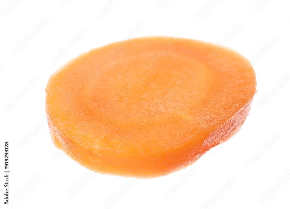 Slice of fresh ripe carrot isolated on white Slice of fresh ripe carrot isolated on white