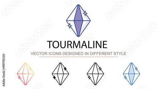 Tourmaline icon design with white background stock illustration