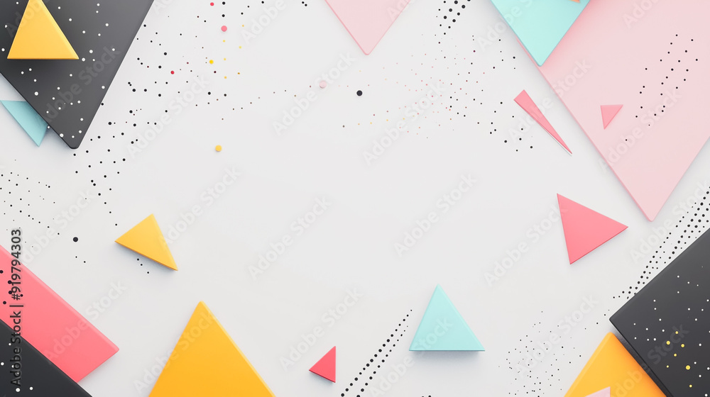 Abstract white background with pastel colorful 3D abstract background overlap layer on dark space with triangle decoration. Modern graphic design element motion style concept for banner, flyer, card, Abstract white background with pastel colorful 3D abstract background overlap layer on dark space with triangle decoration. Modern graphic design element motion style concept for banner, flyer, card,