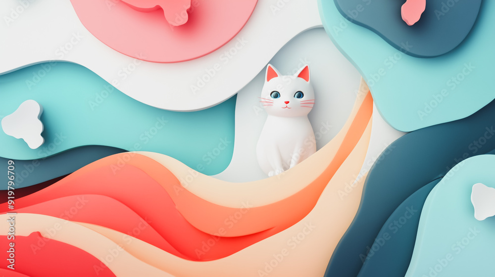 abstract background overlap layer on dark space with cat decoration. Modern graphic design element motion style concept for banner, flyer, card, br abstract background overlap layer on dark space with cat decoration. Modern graphic design element motion style concept for banner, flyer, card, br