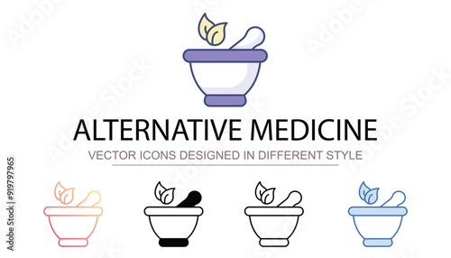 Alternative Medicine icon design with white background stock illustration