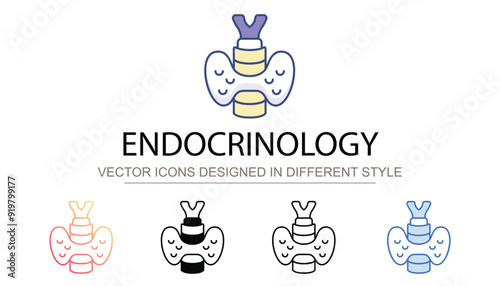 Endocrinology icon design with white background stock illustration