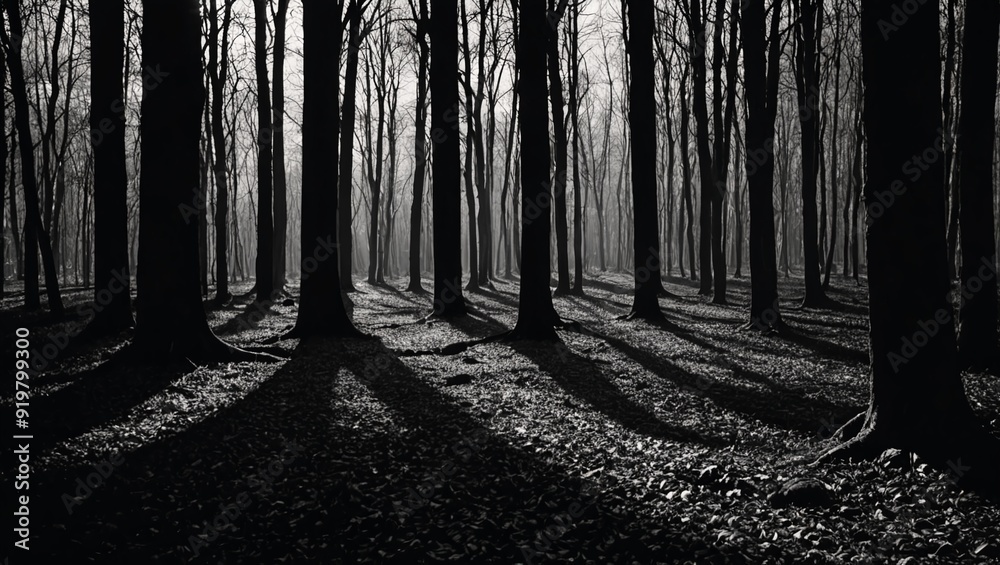 Fototapeta premium Mysterious Forest Noir Atmosphere