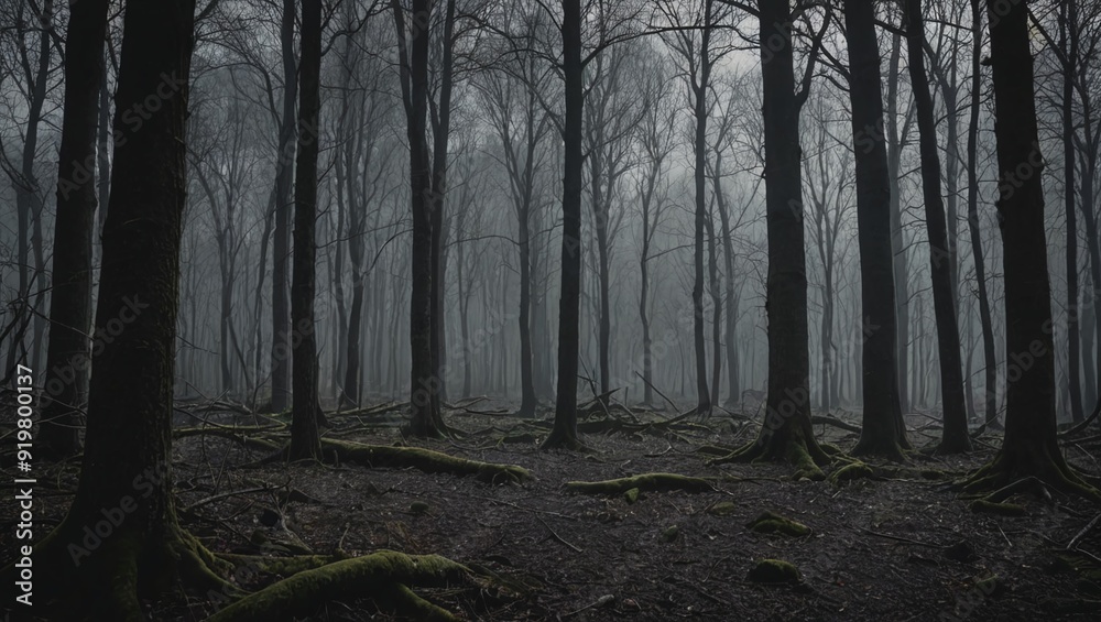 Fototapeta premium Mystical Forest Dark and Lush Wilderness