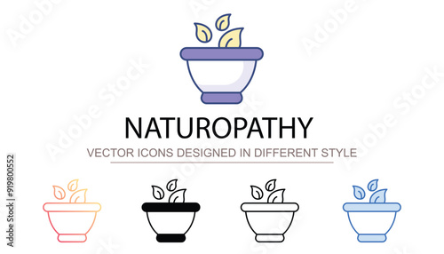 Naturopathy icon design with white background stock illustration