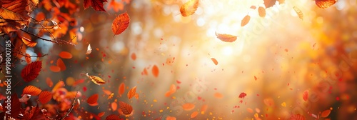 a group of leaves flying in the air