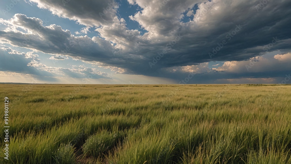 Obraz premium Idyllic Prairie Horizon A Captivating Scenic Beauty