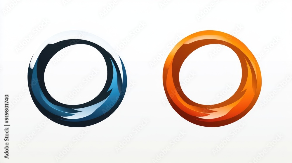 Graphic Swish. Dynamic Swoosh Logo in Circle Shape, Sporty Icon with Wave