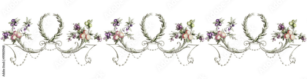 Rococo decorative border illustration Rococo decorative border illustration