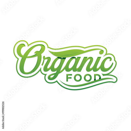 Organic Food letter text typography for food industry