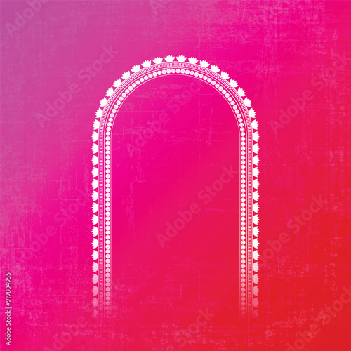 Happy Durga Puja, Border,  Durga Puja, Frame, Traditional Indian Arch Design, Durga Puja Background.