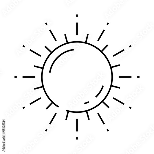 sun warm summer sunlight line icon vector. sun warm summer sunlight sign. isolated contour symbol black illustration