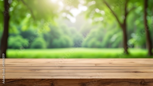 table and grass background